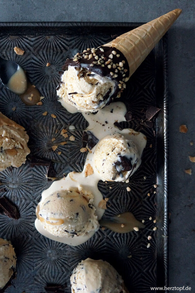 Salzkaramell Eis Mit Schoko Crunch Zuckerliebelei