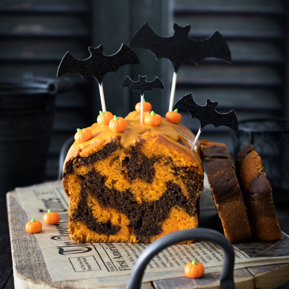 Kürbis Schokoladen Marmor Kuchen | Happy Halloween