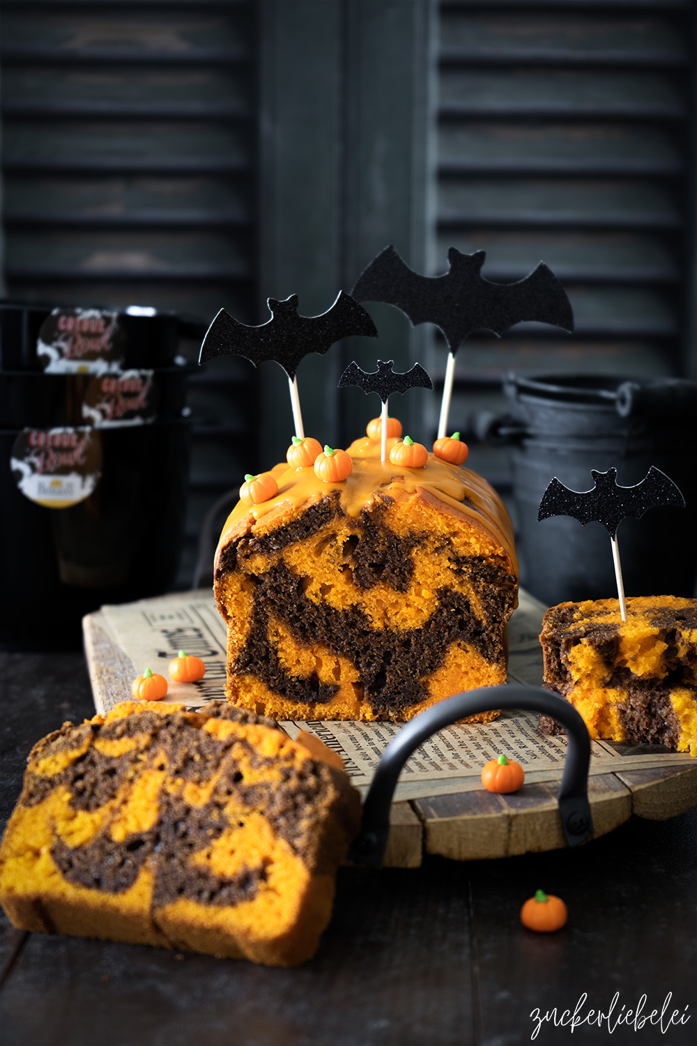 Kürbis Schokoladen Marmor Kuchen | Happy Halloween