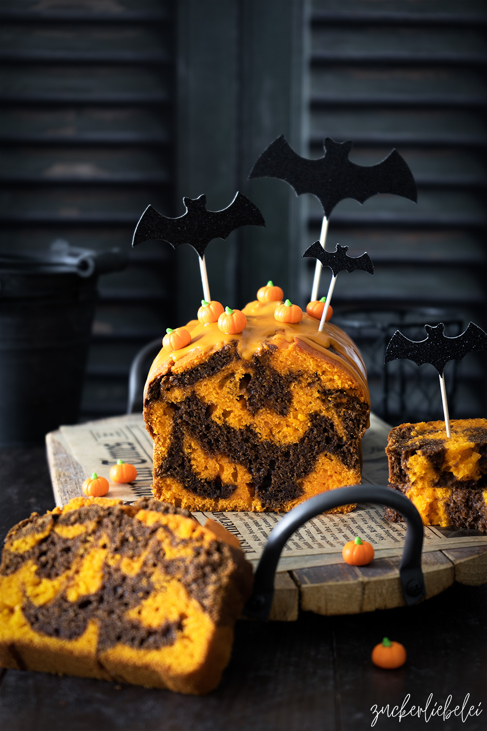 Kürbis Schokoladen Marmor Kuchen | Happy Halloween